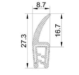 Sand Profile GmbH A1 521 Edge Protector Seal EPDM w/ Wire Carrier 5' Length