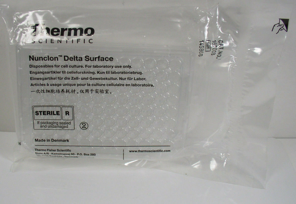 5) Thermo Scientific 167008 Nunclon Microwell 96F w/ Lid