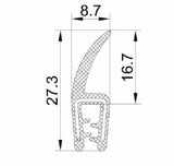 Sand Profile GmbH A1 521 Edge Protector Seal EPDM w/ Wire Carrier 5' Length