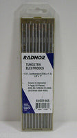 Radnor 64001965 1/8" x 7" Ground Finish Lanthana Tungsten Electrode Pack of 10
