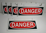(5) 10" x 5.25" Hanging Danger Sign One-Sided Chain Rope Cable Lot of 5