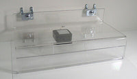 Clear Plastic Retail Display Shelf 10" x 5" + 36" Security Tether Peg Slatwall