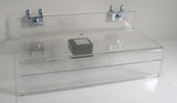 Clear Plastic Retail Display Shelf 10" x 5" + 36" Security Tether Peg Slatwall