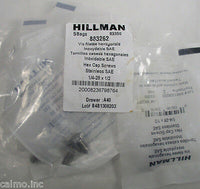 (10) Hillman 883262 1/4-28 x 1/2" Stainless Steel Hex Cap Screw Qty 10