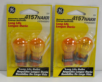 (4) GE 4157NAKR 12V Long Life Amber Parking Turn Signal Krypton Bulbs Carded