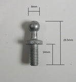 (2) Springfix Metric 8mm Threaded Ball Stud M6-1.00 x 14mm 29.5mm OAL Qty 2