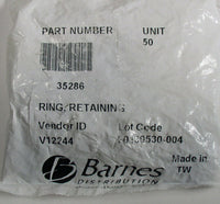 (50) MSC/Barnes 35286 Retaining Ring 9/16, .530 Groove, .035 Thick  Qty 50