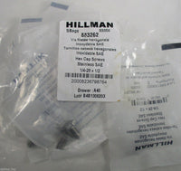 (10) Hillman 883262 1/4-28 x 1/2" Stainless Steel Hex Cap Screw Qty 10