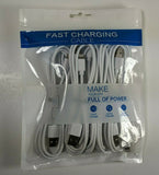 6PK White Fast Charging Data Cable For iPhone