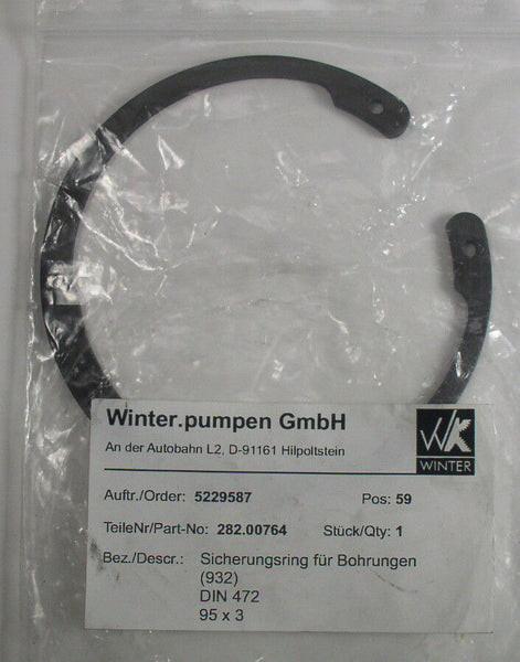Winter.Pumpen 282.00764 Pump Lock Ring DIN 472 95 x 3