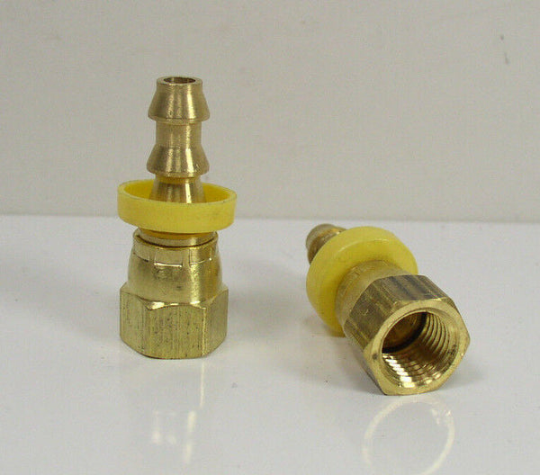(2) Goodyear PB-JCFX-0404 Brass Hose Swivel Fitting 1/4 Hose x 7/16-20 Fem JIC