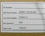 (900) EBY EB901-02DS-600 5MM 2-Pole Terminal Block 16A 250V 14-22 AWG Qty 900