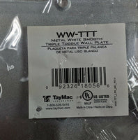 10X TayMac WW-TTT Standard Metalic Wallplate White 3 Toggle 3 Gang