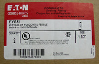 (2) Crouse-Hinds EYS51 1-1/2" Hazardous Location Female Sealing Fitting Box of 2