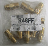 (10) Bar R48FF Brass 1/2 Flare x MIP Heavy Duty Long Thread Connector Qty 10