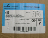 Cooper Crouse Hinds 469 4" Set Screw Coupling For EMT, IMC and Rigid Conduit