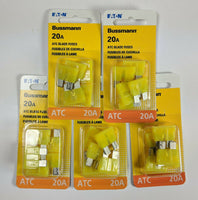 25X Bussmann BP/ATC-20-RP Yellow 20A Blade Fuse 5X Pack of 5