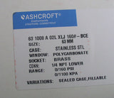 Ashcroft 63 1008A 02L XLJ 160 Pressure Gauge 1/4" NPT 304 SS