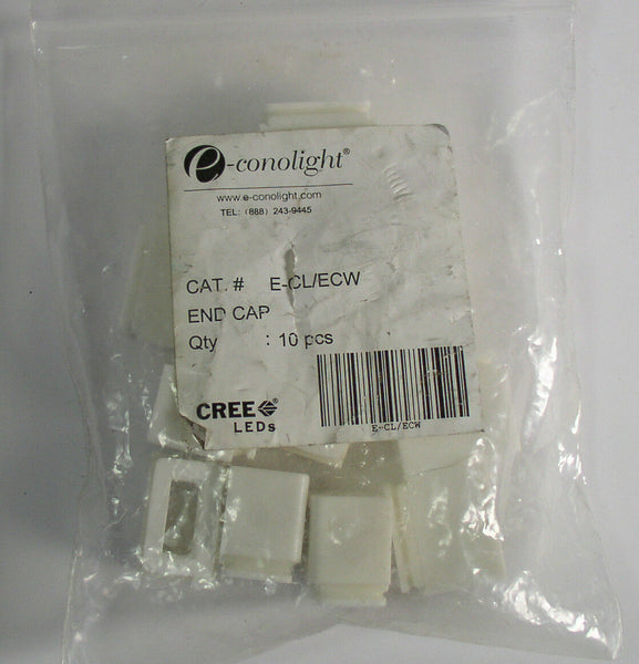 (10) Econolight E-CL/ECW End Caps Pack of 10 White