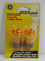 (2) GE 4157NAKR 12V Long Life Amber Parking Turn Signal Krypton Bulbs Carded