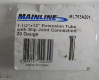 Mainline ML793A201 Chrome Brass 20 Gauge 1-1/2" x 12" Extension w/ Slip Joint