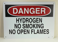 Danger Hydrogen No Smoking No Open Flames 10 x 14 Aluminum Sign