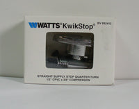 Watts 892413 KwikStop 1/4 Turn Straight Supply Stop 1/2 CPVC x 3/8 Compression