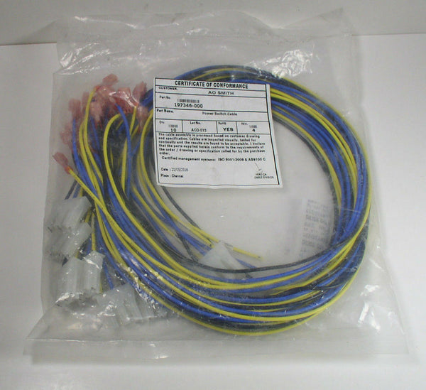 (10) AO Smith 197346-000 Power switch Cable Lot of 10
