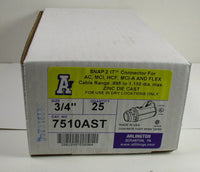 (25) Arlington 7810AST Snap 2 It 3/4" Connector .895-1.110 Cable Range Box of 25