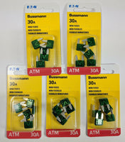 25X Bussmann BP/ATM-30-RP Green 30A Mini Fuse 5X Pack of 5