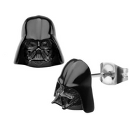 LFL Star Wars Darth Vader Stud Earrings Stainless Stud Black Lucas Films Pair
