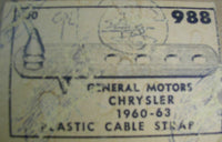 988 Plastic Cable Strap 1960-63 General Motors & Chrysler Lot of 20