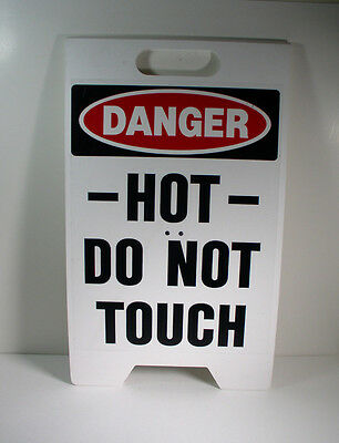 Seton 12" x 20" Heavy Duty Polyethylene Floor Stand Sign "Hot - Do Not Touch"