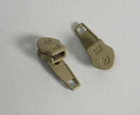 (25) #5 Metal Zipper Slider Tan/Beige Lot of 25