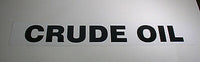 (5) Crude Oil Vinyl Pipe Label 28" x 4" Black On White 2-7/8" Letters Lot of 5